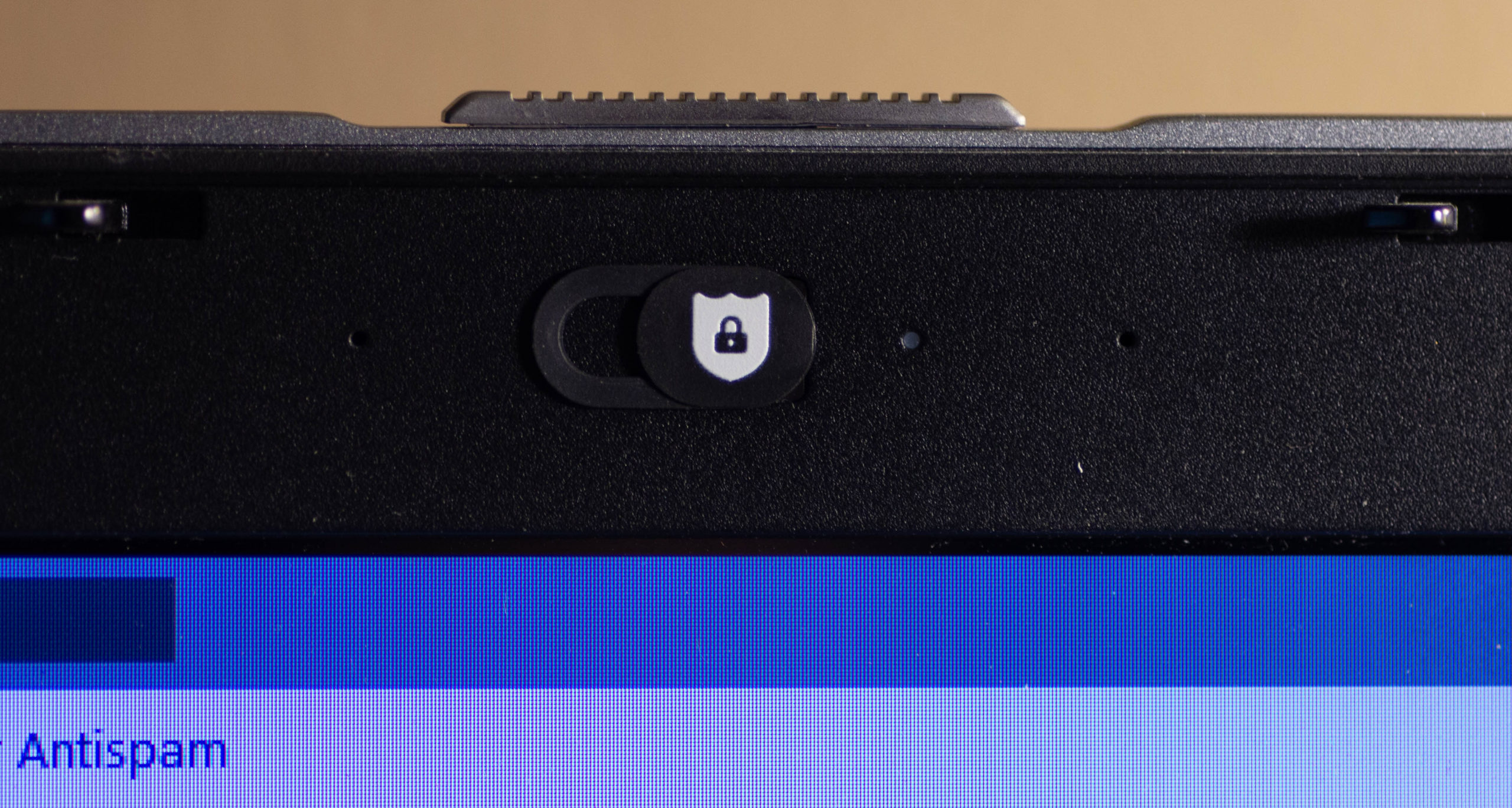 Installed webcam cover